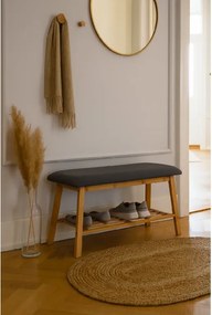 Noela Bambusová lavica s látkovým poťahom BENCA šedá