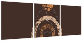 Obraz - Oranžové oblúky N⁰1 (s hodinami) (90x30 cm)