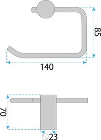 Rea Otto, nástenný držiak na toaletný papier A62309G, zlatá lesklá, REA-42016