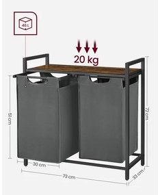 Kôš na bielizeň REX hnedá/sivá