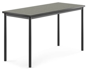 Stôl SONITUS, 1400x600x760 mm, linoleum - tmavošedá, antracit