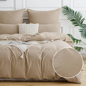 Mušelínové obliečky 140x200 béžové – 100 % bavlna, priedušné, na zips, jemné pre citlivú pokožku