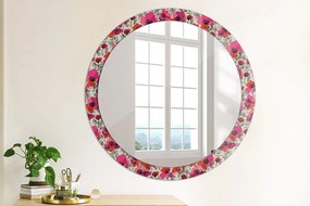 Okrúhle ozdobné zrkadlo Ružové maky fi 90 cm