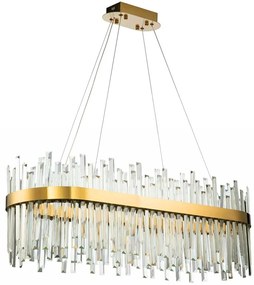 Toolight Toolight, LED krištáľové svietidlo 80x35 cm, APP1513-CP80, zlatá matná, OSW-03260