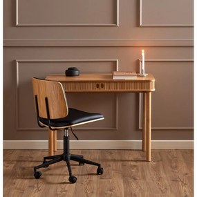 Čierna kancelárska stolička z imitácie kože Owen – Actona