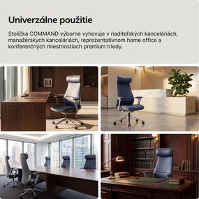 Kožené kancelárske kreslo pre riaditeľa modré: COMMAND