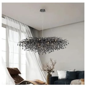 Paul Neuhaus 2031-18 - Závesný luster na lanku ICICLE 15xG9/40W/230V 75x150 cm čierna