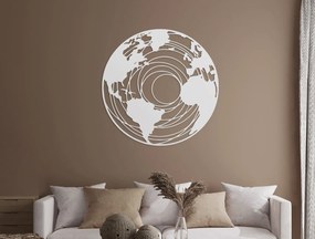 drevko Okrúhla mapa sveta na stenu Rozmer obrazu: 44,5 x 44,5 cm, Farba dekorácie: Čierna