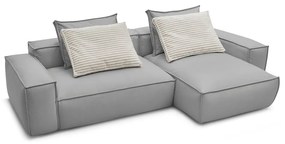 Svetlosivá rohová pohovka z imitácie kože Boheme – Bobochic Paris