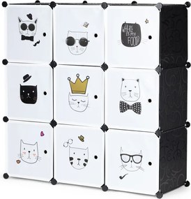 Detská modulárna policová skriňa s 9 policami