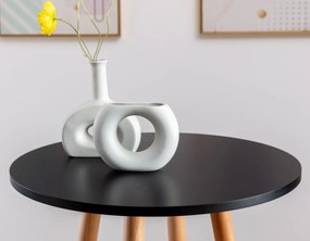 Barový stôl Mijas natura, okrúhly - v107 x 60 x 60 cm - Čierna