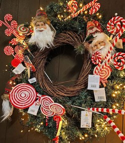 Bielo-červený vianočný zápich lízanky palice Candy - 20*1*70 cm