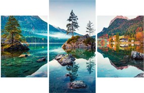 Obraz - Jazero Hintersee, Bavorské Alpy, Rakúsko (90x60 cm)