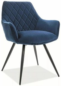 Stolička Linea Velvet Tmavomodrá