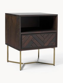 Nočný stolík z mangového dreva so vzorom rybej kosti Luca