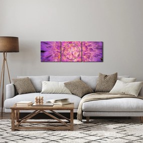 Detailný obraz kvetu (s hodinami) (90x30 cm)