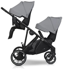 Súrodenecký kočík EasyGo Duoflex Cloudy Gray 2 športové časti