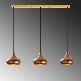 Závesný luster na lanku MUBA 3xE27/40W/230V medený