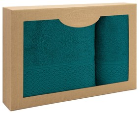 BAVLNENÉ UTERÁKY SOLANO SADA 1 KS 50X90 CM, 1 KS 70X140 CM TMAVOTYRKYSOVÁ