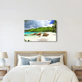 Obraz - Seychely, pláž Takamaka (90x60 cm)