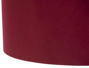 Závesná lampa so zamatovými odtieňmi červená so zlatou 35 cm - Blitz II čierna