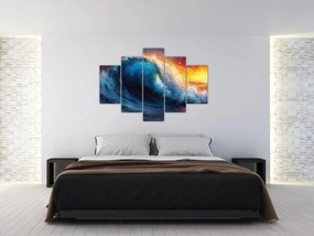 Obraz - Vlna v západu slnka (150x105 cm)