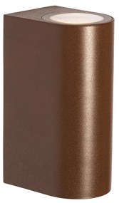 Vonkajšia nástenná lampa hrdzavohnedá plastová oválna 2-svetlá - Baleno