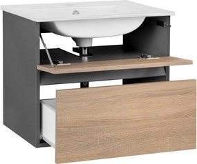 Závesná skrinka bez umývadla v dekore duba v prírodnej farbe 60x52 cm Wisla – Støraa