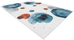 Koberec ANDRE Abstrakt 1112 - prateľný, protišmykový - bielo/ modrý