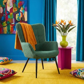 Kreslo Hannah, zelená tkanina