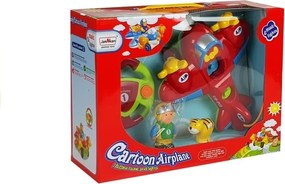 LEAN Toys Lietadlo na diaľkové ovládanie s volantom, červené