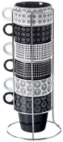 Keramický hrnček so stojanom Ethnik 260 ml sada 6ks