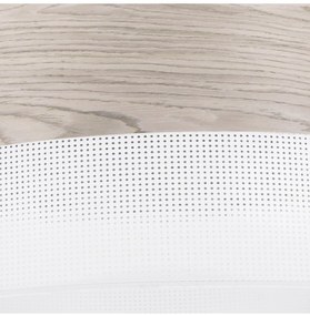 Závesné svietidlo Wood, 1x svetlobéžová dubová dýha/biele PVC tienidlo, (fi 20cm)