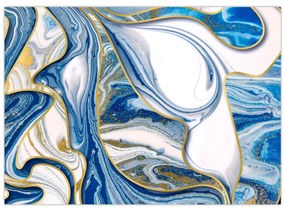 Sklenený obraz - Vlny z mramoru (70x50 cm)