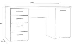 Písací stôl ARENO hnedá/grafit