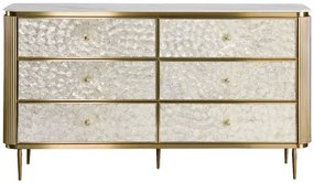 Komoda Stilig 160 cm slonovinová/zlatá