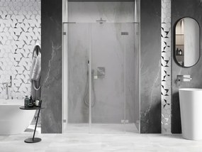 Mexen Lunar L, Otočné pravé sprchové dvere 120 cm, 8mm číre sklo, oceľový profil, 834SL-120-050-97-00-P