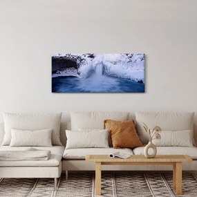 Obraz vodopádu v zime (120x50 cm)