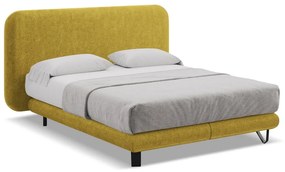 Boxspring posteľ 140x200 cm v horčicovej farbe Ilima – Makamii