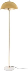 Stojacia lampa v horčicovej farbe/v zlatej farbe s kovovým tienidlom (výška 154 cm) Waved – Leitmotiv