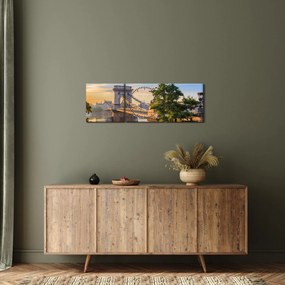 Obraz - Most cez rieku, Budapešť, Maďarsko (s hodinami) (90x30 cm)