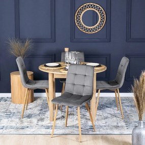 PROXIMA.store - Čalúnená jedálenská stolička FREDY FARBA: čierna, FARBA NÔH: chróm