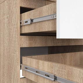 Šatníková skriňa s nástavcom STAR 234 cm biela/dub sonoma