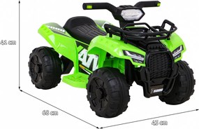 Ramiz Detská štvorkolka na batérie Storm zelená + motor 25W + MP3 USB + LED