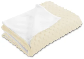 Biante Detská obojstranná deka Minky bodky/Polar MKP-014 Krémová 75x100 cm