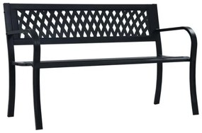 vidaXL Záhradná lavička 125 cm, čierna, oceľ-