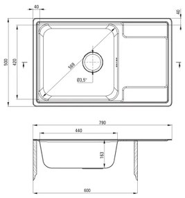 Deante ZEO_011C - Kuchynský drez SOUL 50x79 cm satén