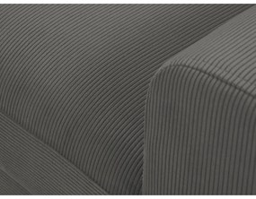 Tmavosivá menčestrová rozkladacia/s úložným priestorom rohová pohovka (ľavý roh/s leňoškou) Kyoto – Cosmopolitan Design