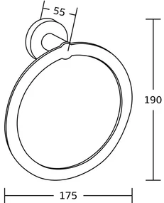 Mexen príslušenstvo, TIBER držiak na uteráky Ring, čierny, 7050532-70