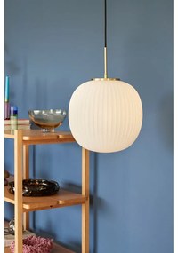 Biele závesné svietidlo so skleneným tienidlom ø 32 cm Serene – Hübsch